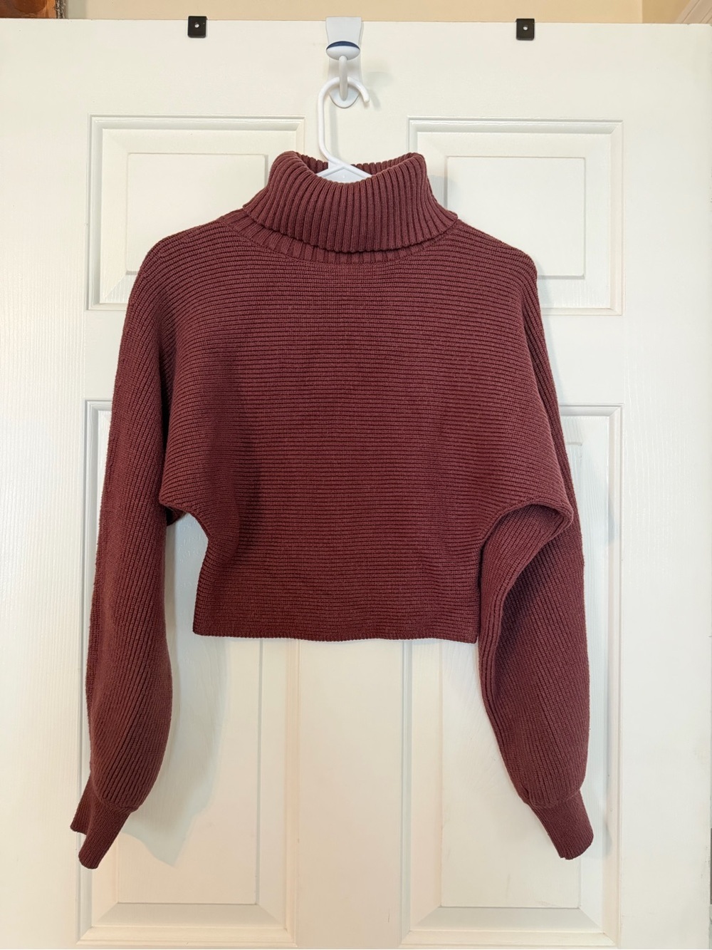 Bohme Cropped Turtleneck Sweater - Brick Red size S